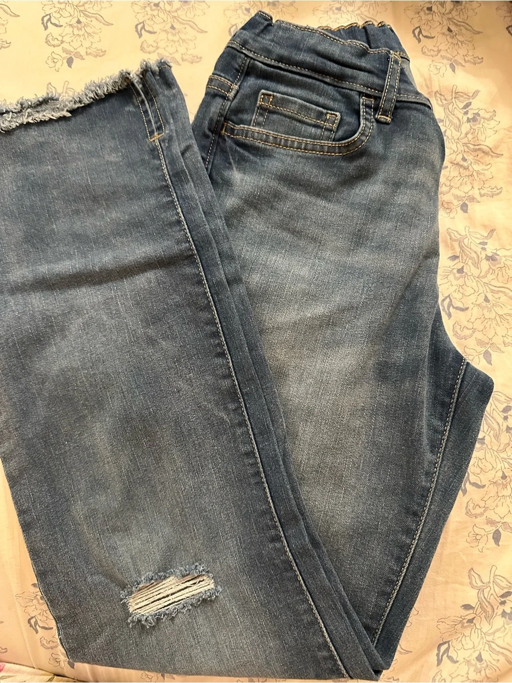 OshKosh Medium Blue girls ' Denim Jeans with Contrast Stitching smoke free home